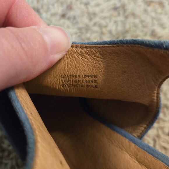 Gee WaWa Mules Womens SZ EU 37 US 6.5-7 Blue Suede Ankle Wrap Bootie Shoes Boho - Picture 9 of 9